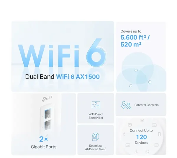 سیستم مش Wi-Fi 6 تی پی لینک TP-Link (1&3-PACK) DECO X10 سیستم مش Wi-Fi 6 تی پی لینک TP-Link (1&3-PACK) DECO X10