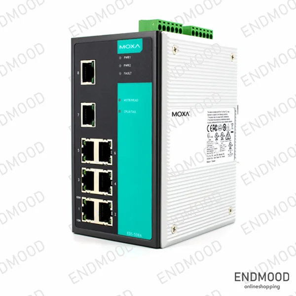 خرید سوییچ صنعتی 8 پورت مدیریتی برند مدل MOXA EDS-508-A-SS-ST