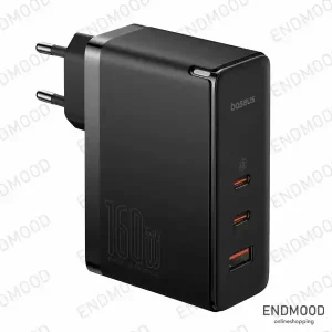 شارژر دیواری 160 وات بیسوس مدل GaN5 Pro Digital 2C+U
