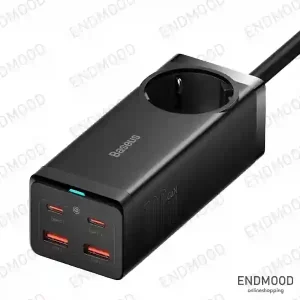 شارژر رومیزی 4 پورت 100 وات بیسوس مدل GaN3 Pro AC+2U+2C